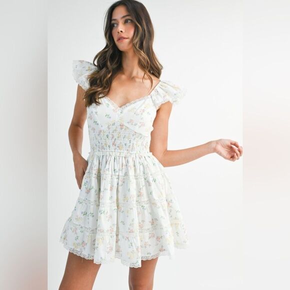 Floral Ruffle Sleeve Dress - Picture 6 of 15